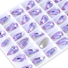 Violet Teardrop Shape High Quality Glass Pointed Back Fancy Rhinestones