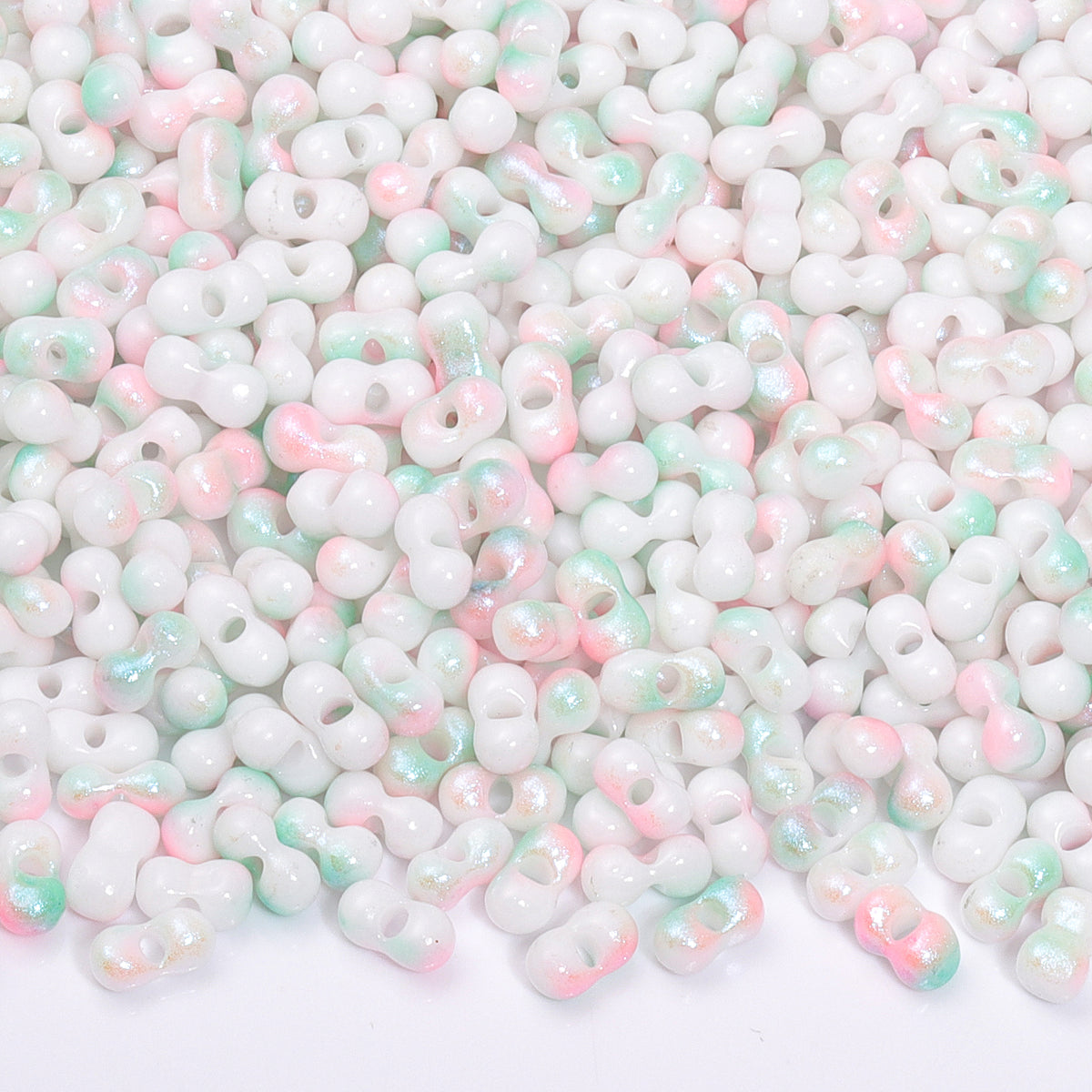 RNB011 Rainbow Effect Peanut Beads Shape Glass Seed Beads