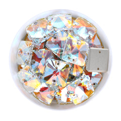 Light Crystal Ab Rivoli Square Shape de alta calidad Glass Sew--On Rhinestones