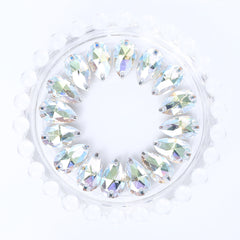 Crystal Transmission Drop Shape High Quality Glass Sew-on Rhinestones