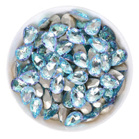 Blue Fairy Pear Shape Glass Pointed Back Fancy Rhinestones