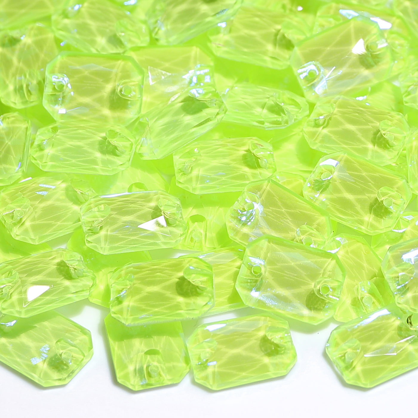 Electric Neon Jonquil Octagon Shape High Quality Glass Sew-on Rhinestones