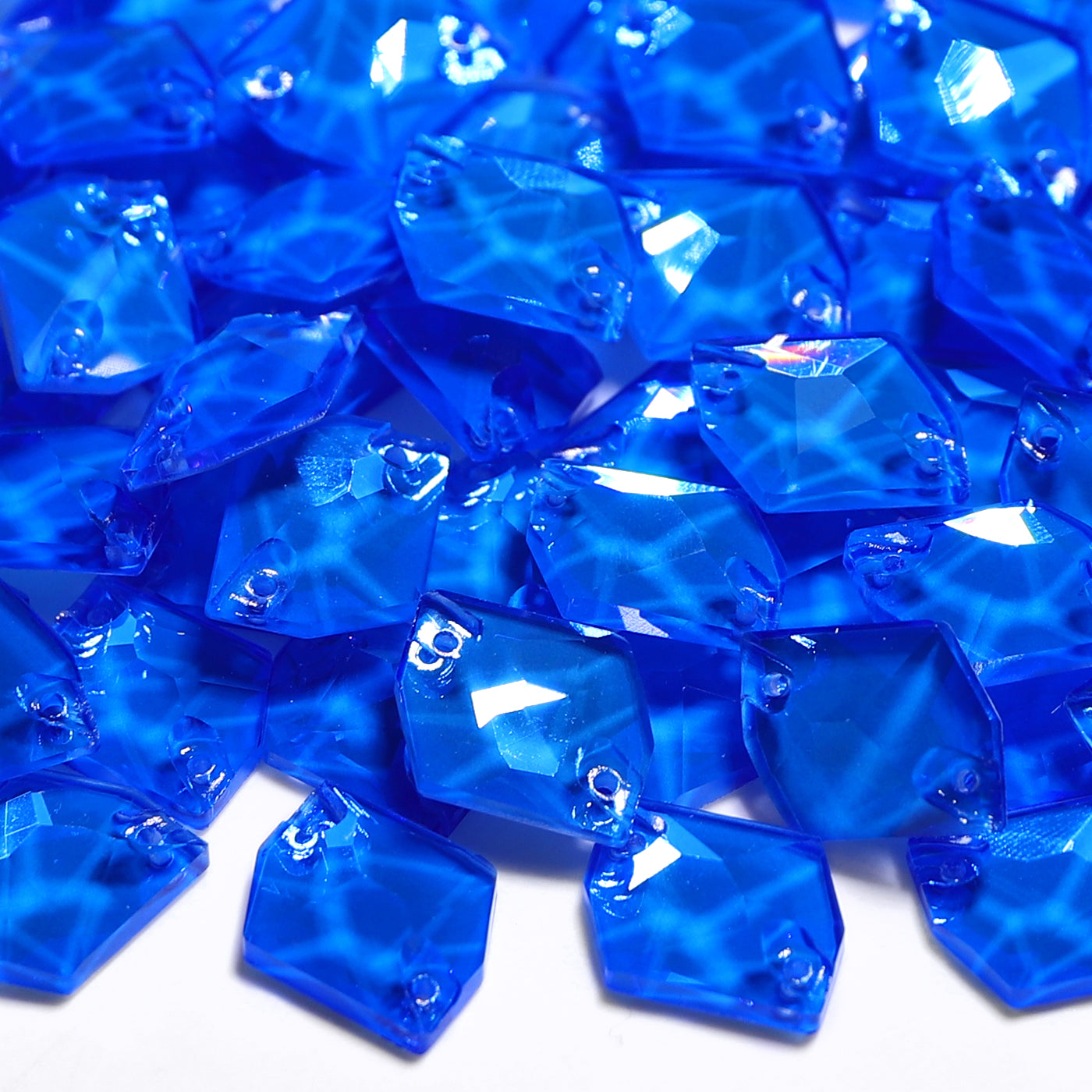 Electric Neon Blue Cosmic Shape High Quality Glass Sew-on Rhinestones