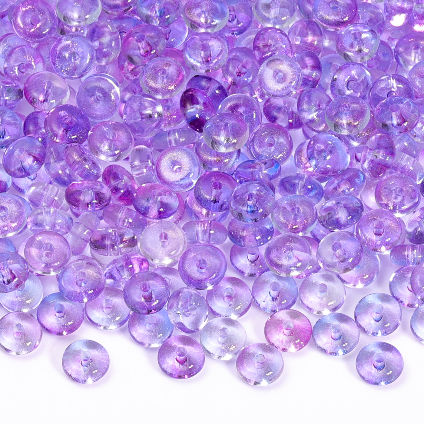 Various Colors Transparent Candy Series Lucky Buckle Shape Glass Seed Beads