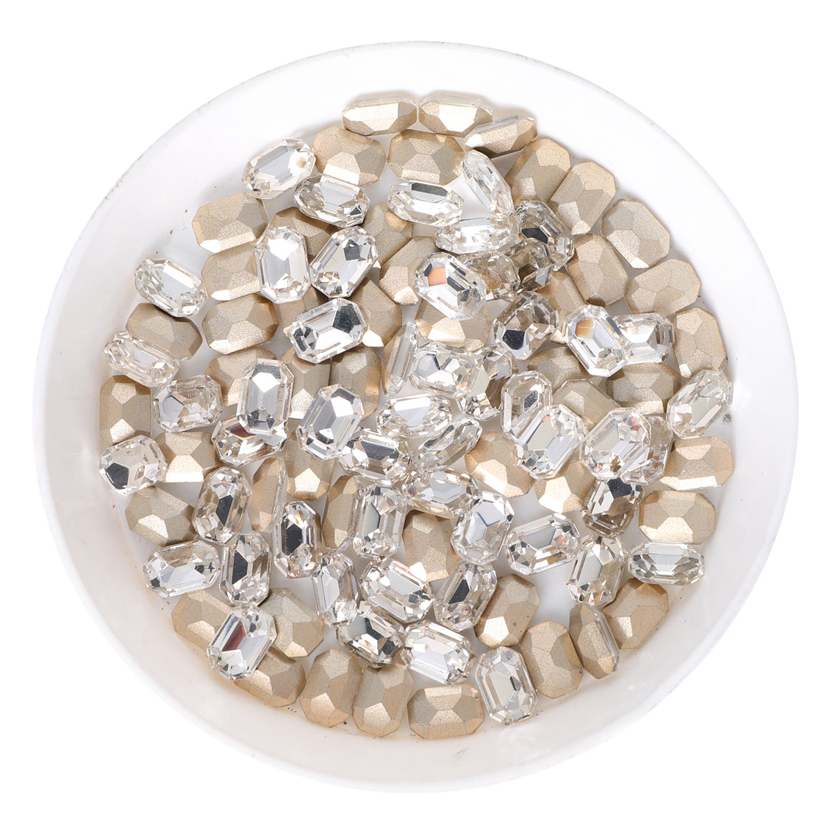 Crystal Thin Octagon Shape Glass Pointed Back Fancy Rhinestones