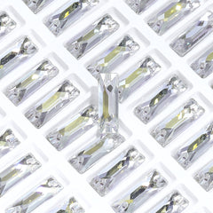 Silver Shade Cosmic Baguette Shape High Quality Glass Sew-on Rhinestones