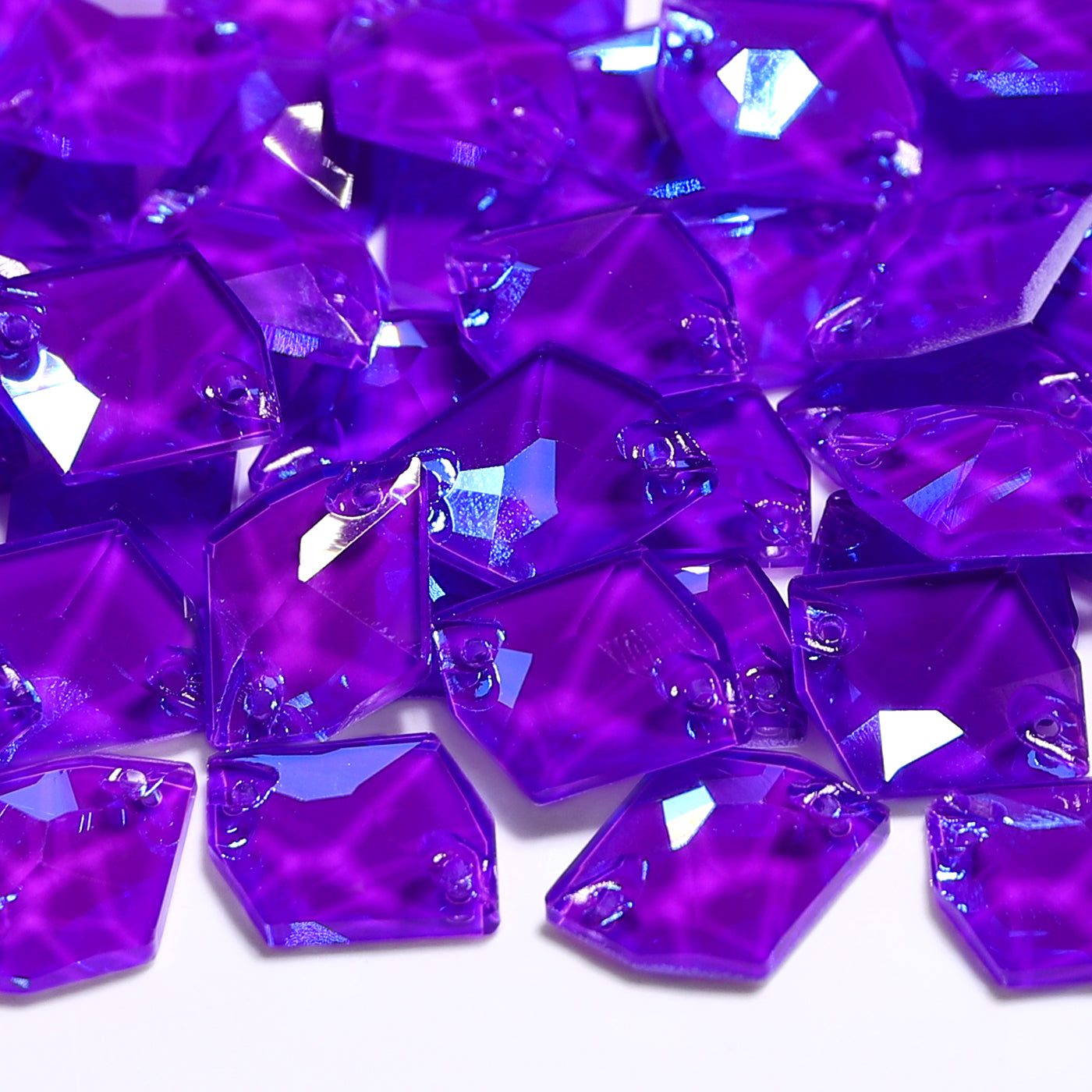 Electric Neon Violet Cosmic Shape High Quality Glass Sew-on Rhinestones