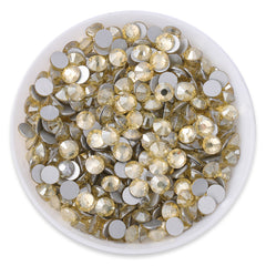 Star Light Yellow Glass FlatBack Rhinestones Silver Back