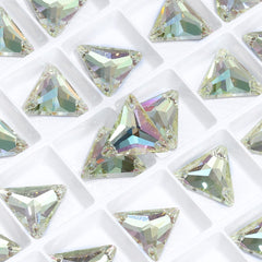 Luminous Green Triangle Shape High Quality Glass Sew-on Rhinestones WholesaleRhinestone