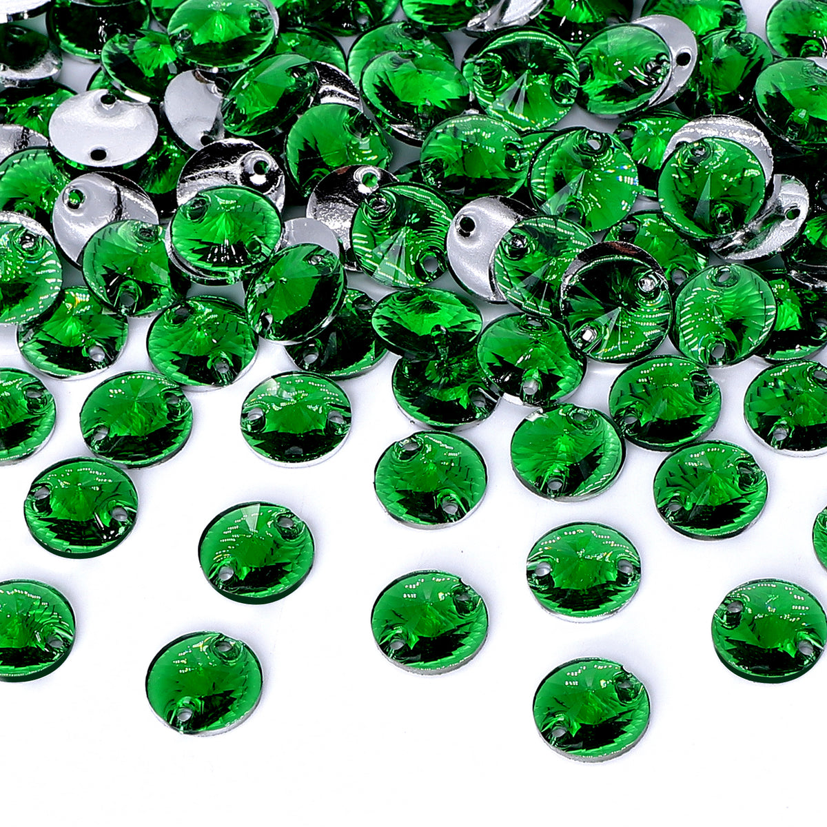 Rivoli Dark Green Resin Sew-on Rhinestones For Dance Costume