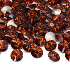 Tangerine Rivoli Shape High Quality Glass Pointed Back Fancy Rhinestones