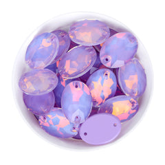 Lavender AM Oval Shape High Quality Glass Sew-on Rhinestones