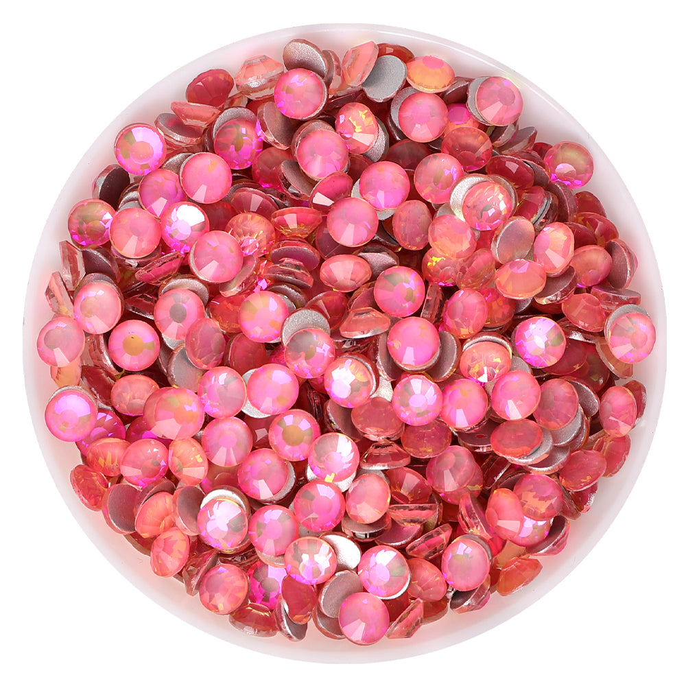 Crystal Rose Pink Glass FlatBack Rhinestones Silver Back WholesaleRhinestone