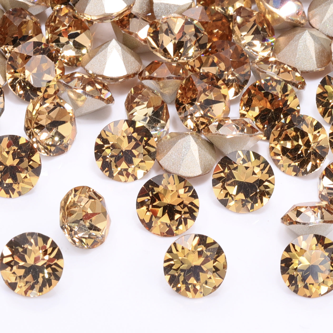 Light Smoked Topaz XIRIUS Chaton Shape High Quality Glass Pointed Back Fancy Rhinestones