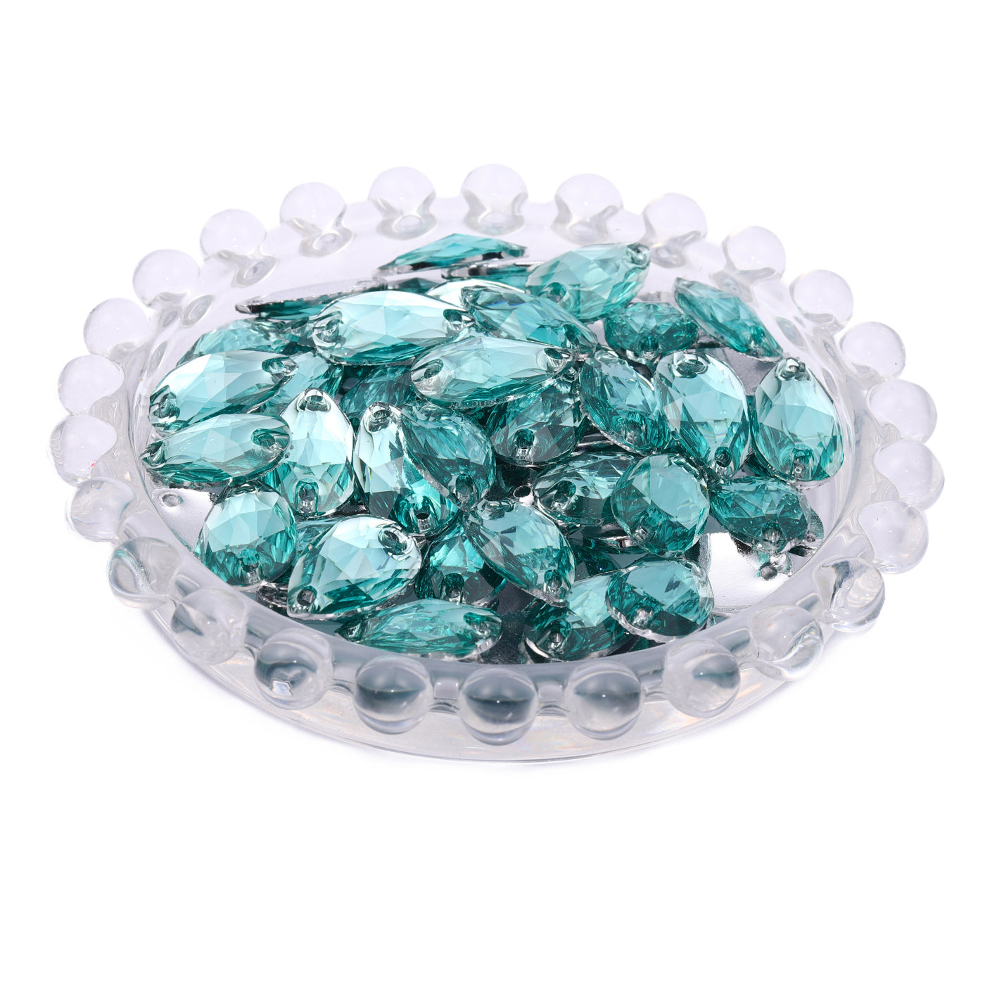 Drop Aquamarine Resin Sew-on Rhinestones For Dance Costume