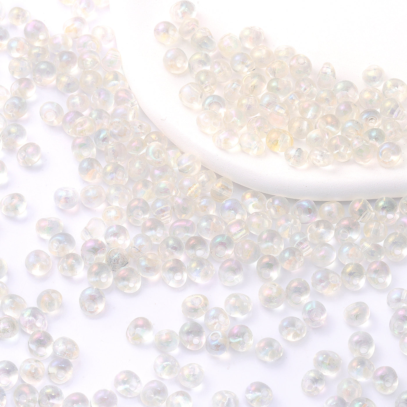 TMAB003 Transparent AB Drop Shape Glass Seed Beads WholesaleRhinestone