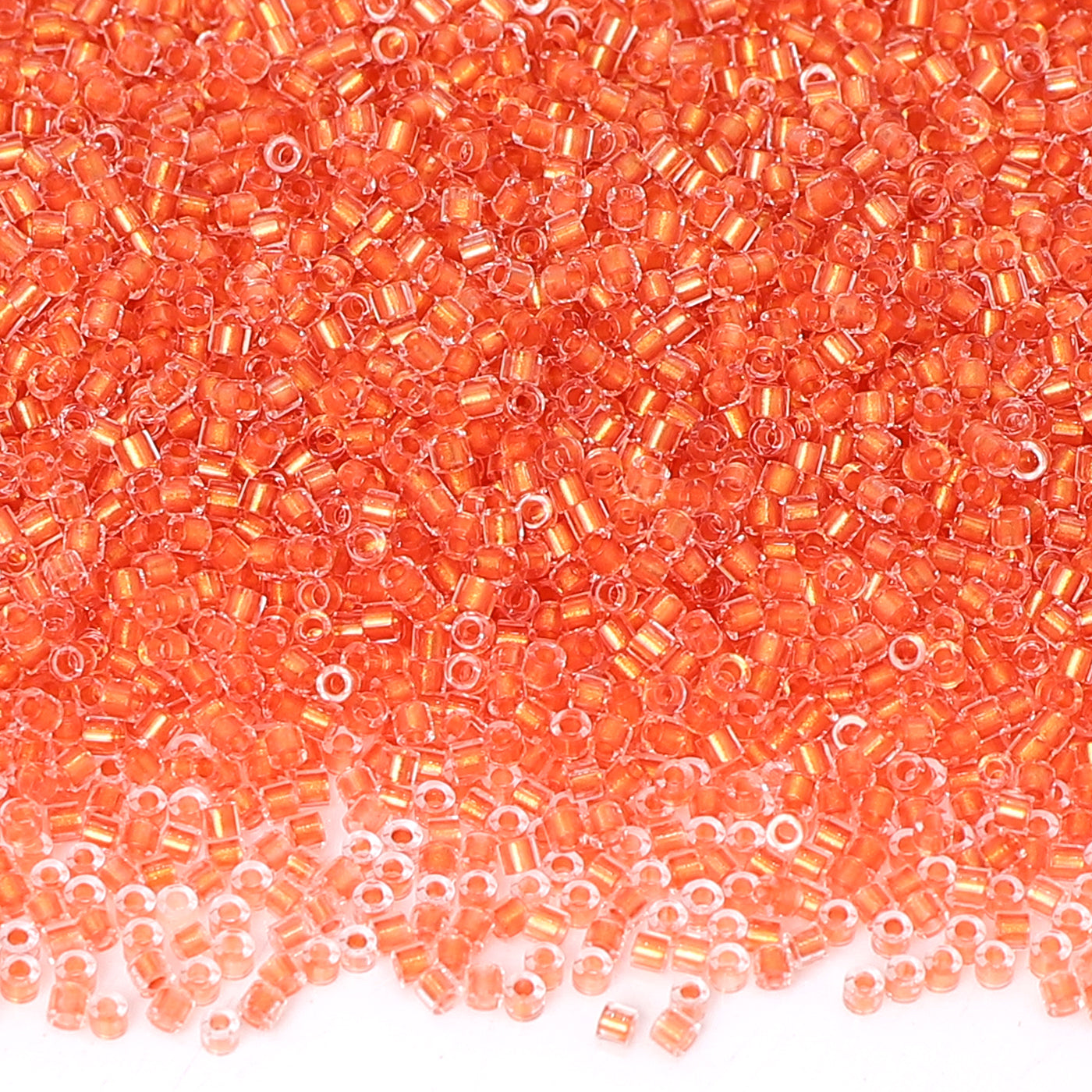 Transparent Color Lined Orange Hight Quality Glass Cylinder Seed Beads 1.6 MM Size DJS5004 WholesaleRhinestone