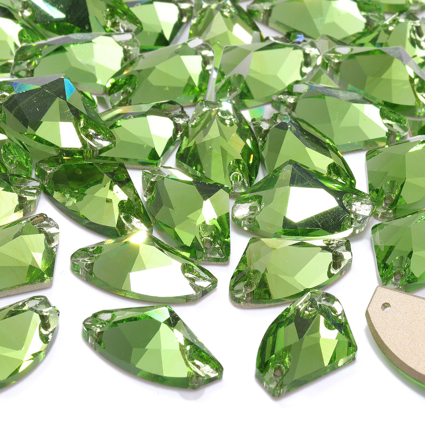 Peridot Galactic Shape High Quality Glass Sew-on Rhinestones