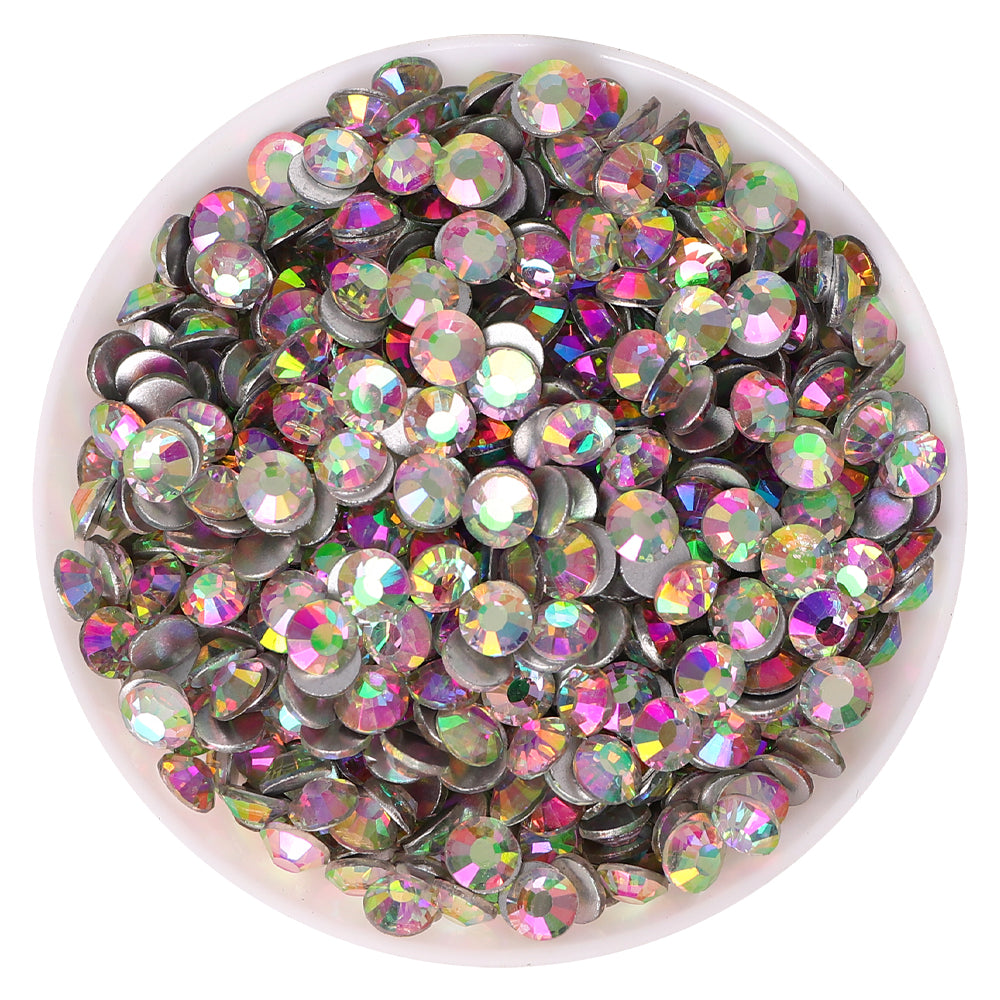 Glitter Pink Glass FlatBack Rhinestones Silver Back WholesaleRhinestone