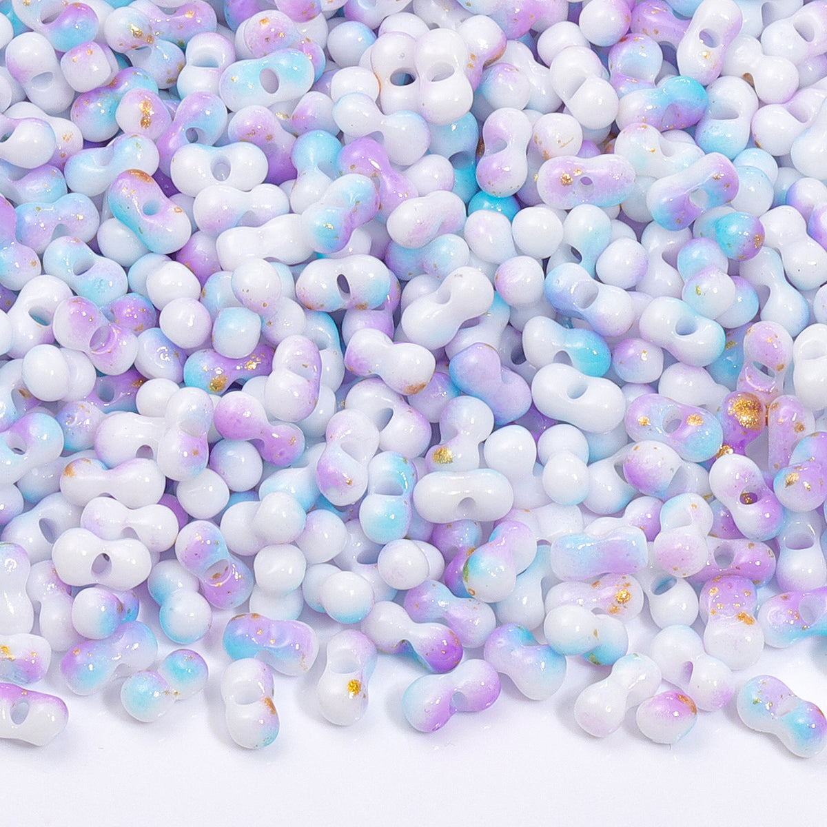 RNB008 Rainbow Effect Peanut Beads Shape Glass Seed Beads