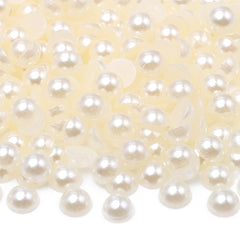 Ivory Resin Flat Back Pearls Multi Sizes