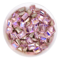 Pink AB Rectangle Shape Glass Pointed Back Fancy Rhinestones WholesaleRhinestone