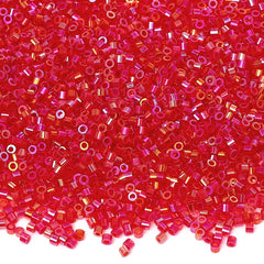 Transparent Rainbow Light Red Color Hight Quality Glass Cylinder Seed Beads 1.6 MM Size BS1018