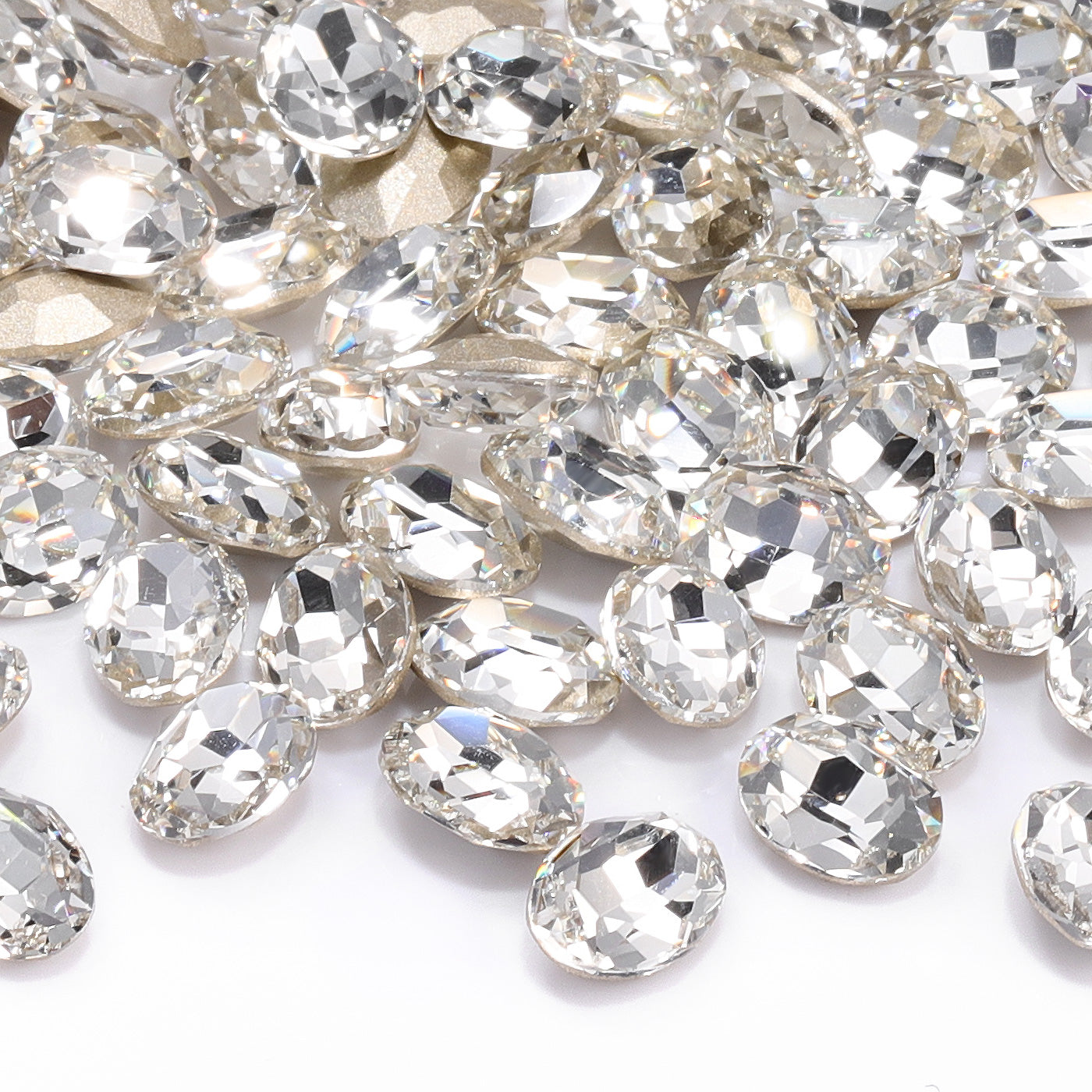 Crystal Oval Shape High Quality Glass Pointed Back Fancy Rhinestones