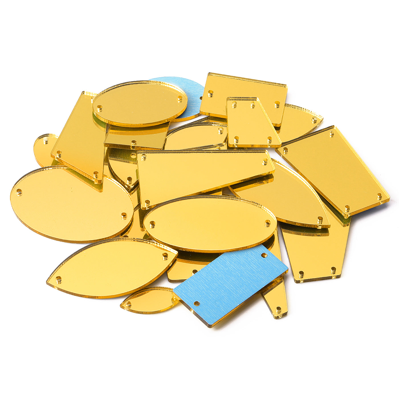 Light Golden Mixed Shapes Acrylic Sew-on Mirror For Dance Costume