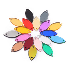 Navette  Shape Multi Colors Acrylic Sew-on Mirror For Dance Costume WholesaleRhinestone