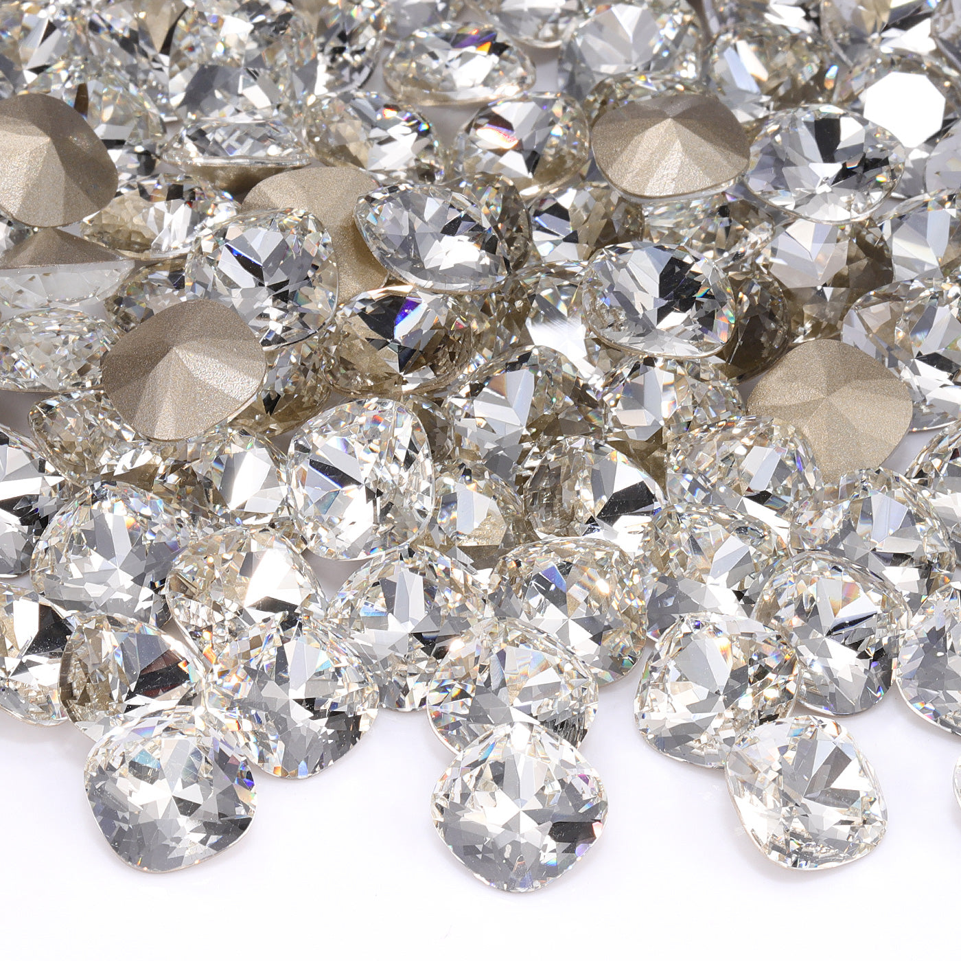 Crystal Cushion Square Shape High Quality Glass Pointed Back Fancy Rhinestones