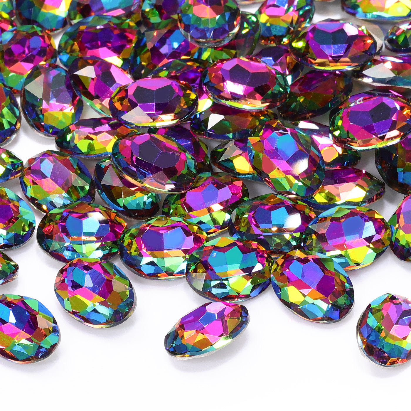 Volcano Oval Shape High Quality Glass Pointed Back Fancy Rhinestones