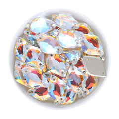 Light Crystal AB Lemon Shape High Quality Glass Sew-on Rhinestones