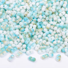 RNB004 Rainbow Effect Peanut Beads Shape Glass Seed Beads