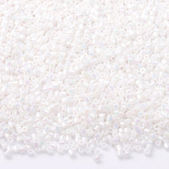 Opaque White Rainbow Color Hight Quality Glass Cylinder Seed Beads 1.6 MM Size BS1006