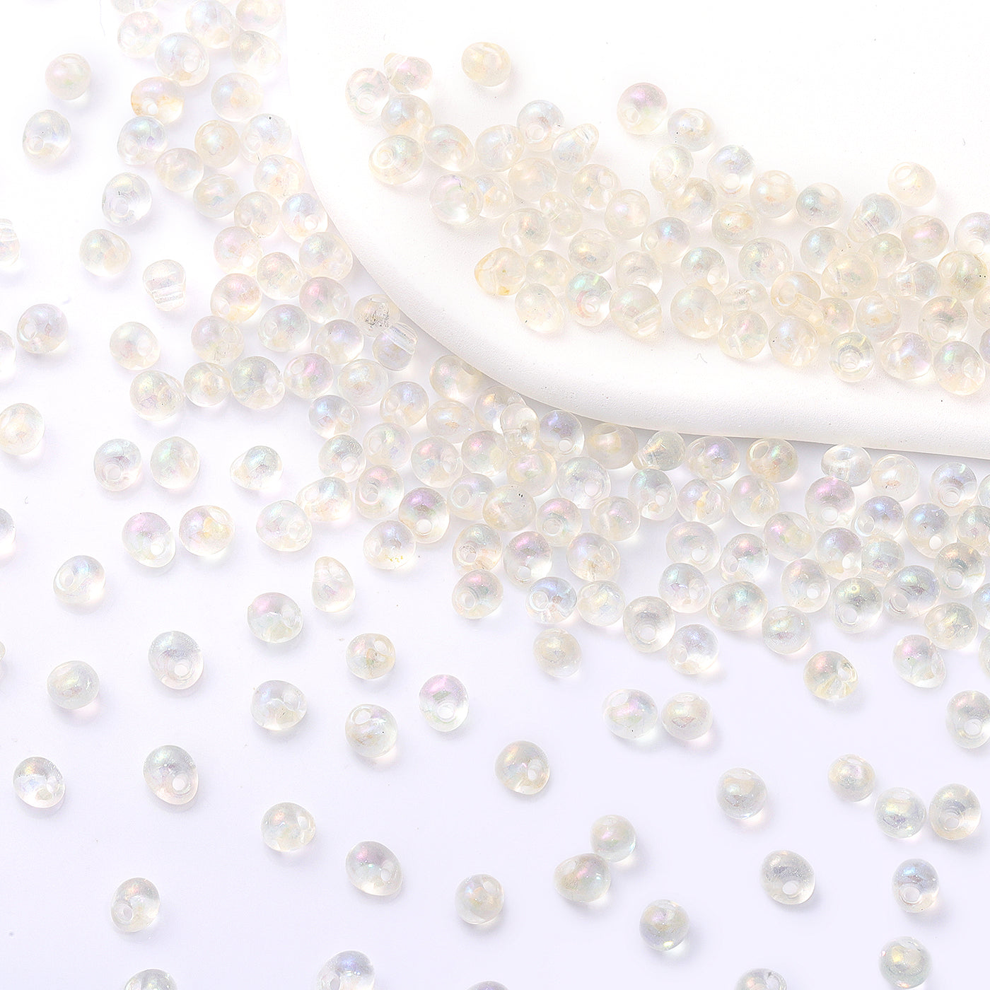 TMAB002 Transparent AB Drop Shape Glass Seed Beads