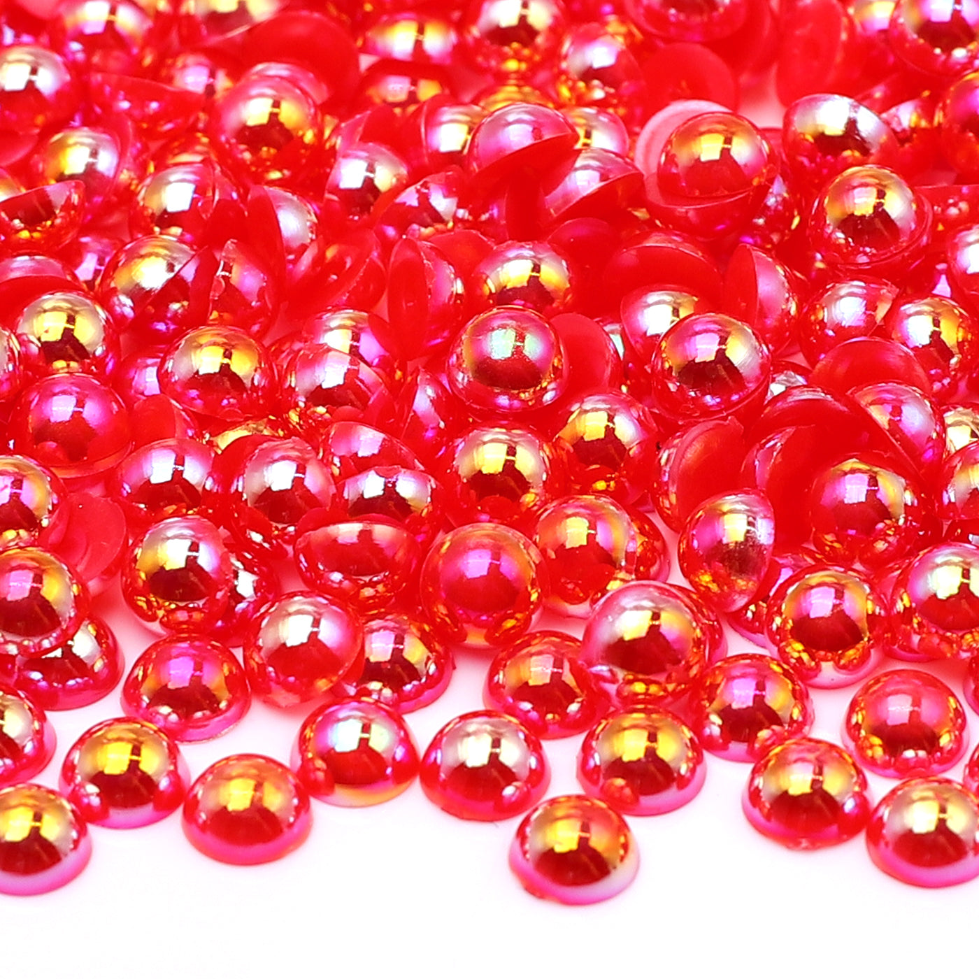 Siam AB Resin Flat Back Pearls Multi Sizes