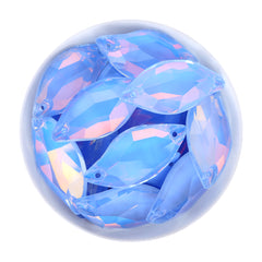 Light Sapphire AM Diamond Leaf Shape High Quality Glass Sew-on Rhinestones