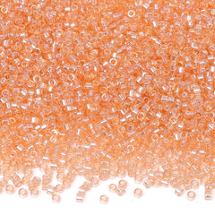 Transparent Luster Apricot Color Hight Quality Glass Cylinder Seed Beads 1.6 MM Size BS1026