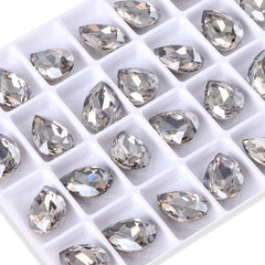 Satin Pear Shape High Quality Glass Pointed Back Fancy Rhinestones