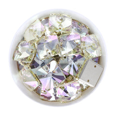 Luminous Green Rivoli Square Shape High Quality Glass Sew-on Rhinestones