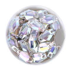 Crystal Transmission Hexagon Shape High Quality Glass Sew-on Rhinestones