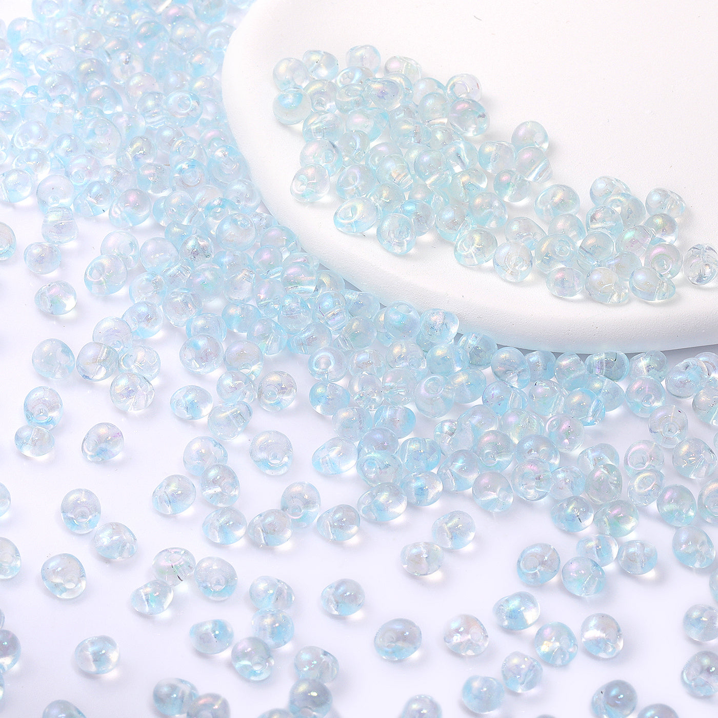 TMAB004 Transparent AB Drop Shape Glass Seed Beads