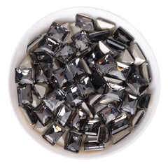 Black Diamond Rectangle Shape Glass Dack Point Fancy Richestones