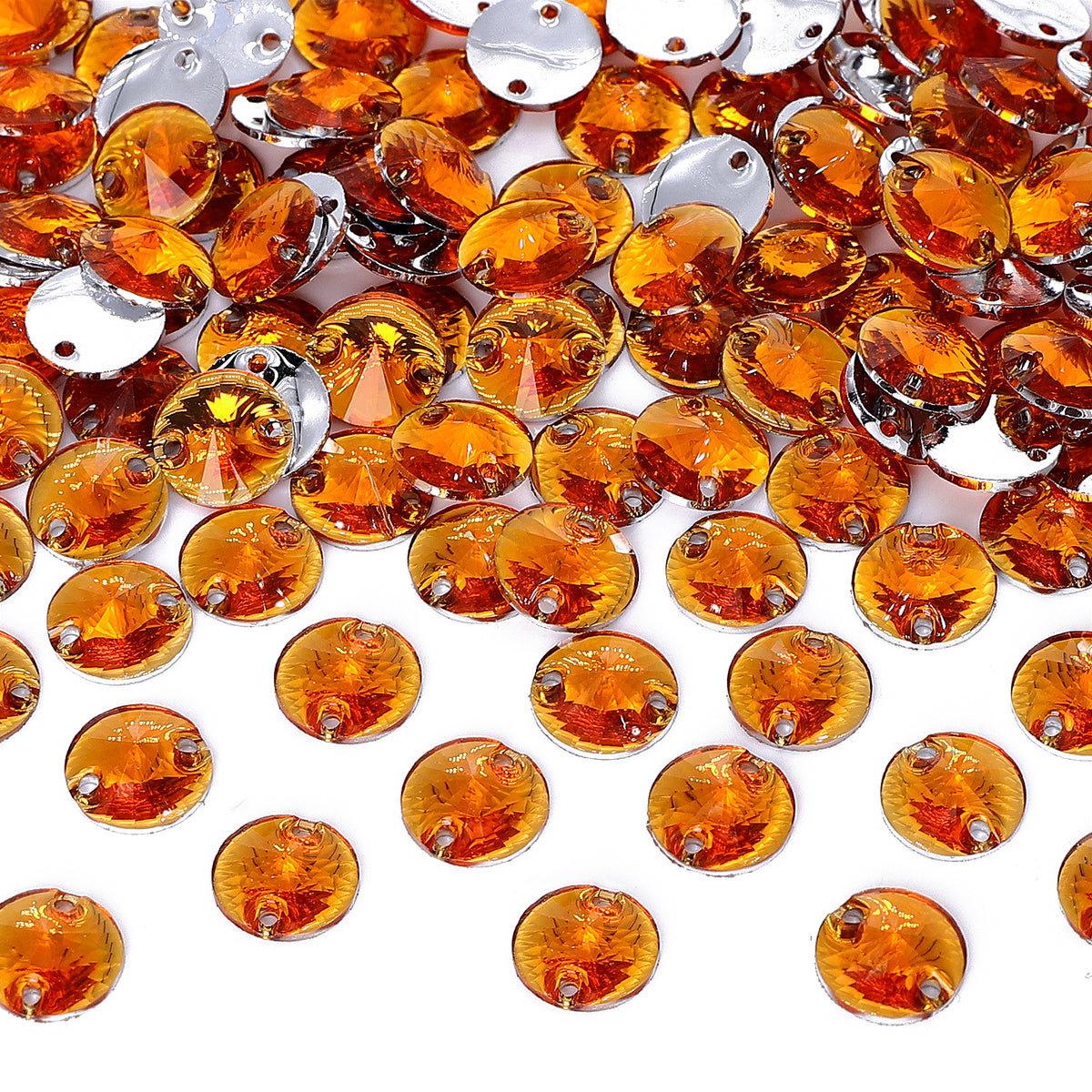 Rivoli Orange Resin Sew-on Rhinestones For Dance Costume