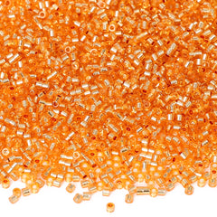 Transparent Silver-lined Light Orange Yellow Color Hight Quality Glass Cylinder Seed Beads 1.6 MM Size GY2008