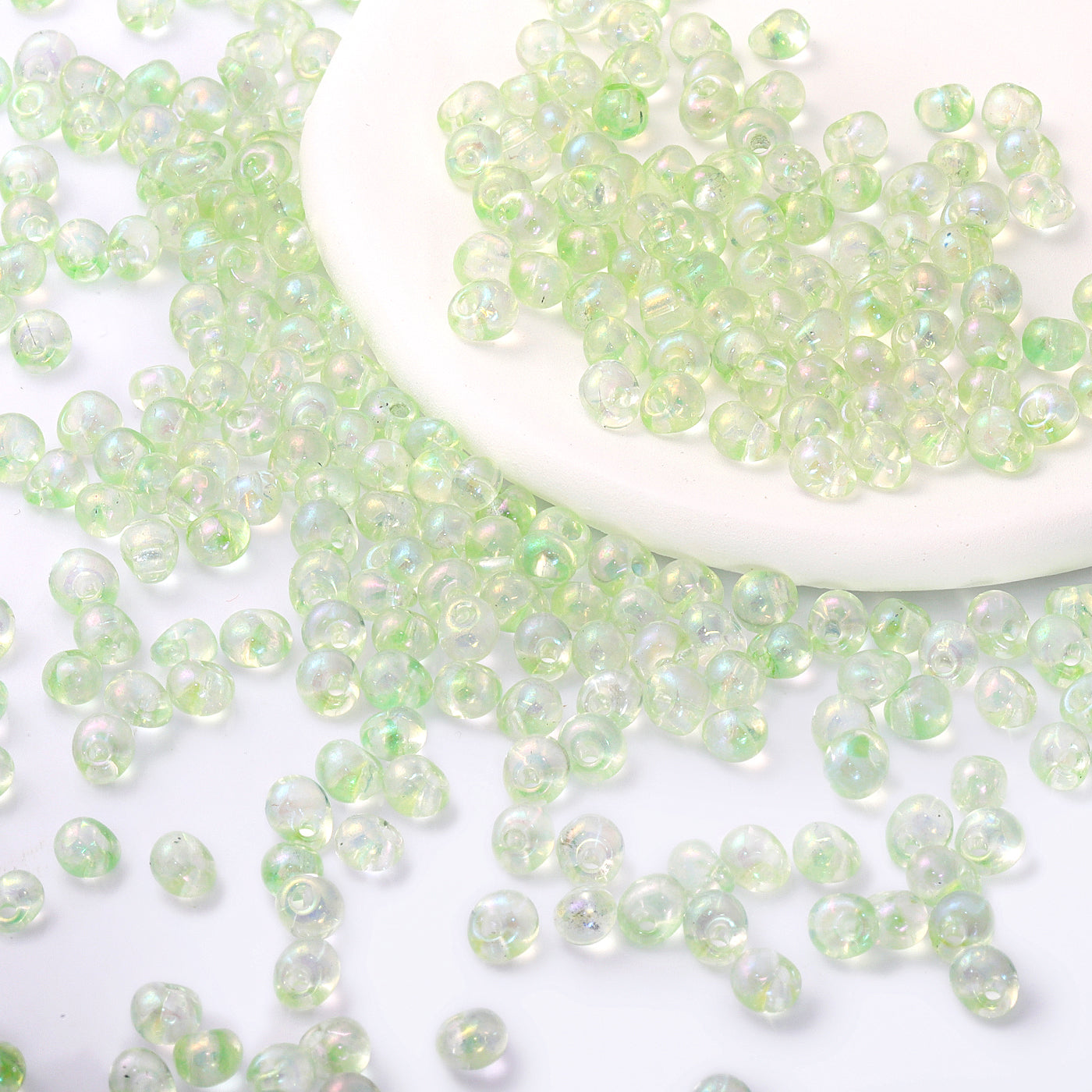 TMAB006 Transparent AB Drop Shape Glass Seed Beads