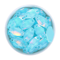 Aquamarine AM Hexagon Shape High Quality Glass Sew-on Rhinestones