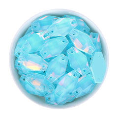 Aquamarine AM Hexagon Shape High Quality Glass Sew-on Rhinestones