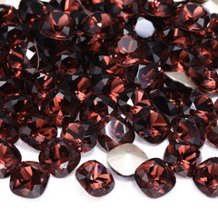 Burgundy Cushion Square Shape High Quality Glass Pointed Back Fancy Rhinestones